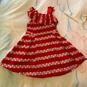 Janie and Jack size 4 Red and White One Shoulder Dress